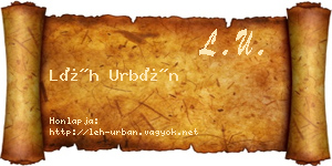 Léh Urbán névjegykártya